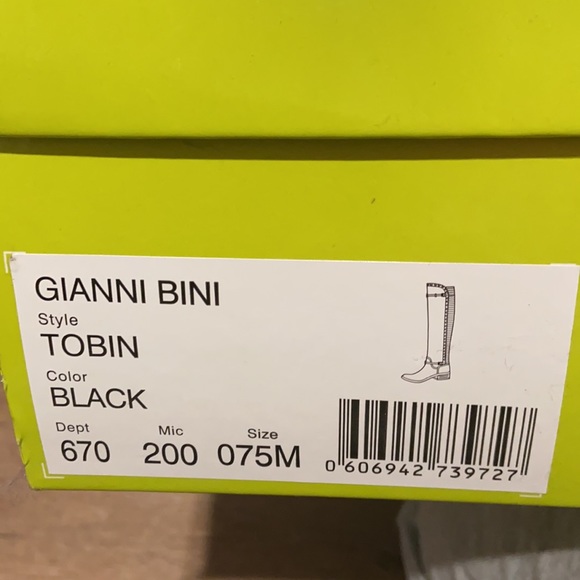 NWT Gianni Bono tall leather black boots. New in box - Picture 10 of 10